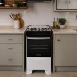 Fogão Fc4ib 4 Bocas Mesa De Inox Branco Continental
