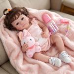 Bebê Reborn De Silicone Boneca Realista Menina Olhos Castanhos 48cm Cabelo Implantado Original Pintada Corpo Pode Tomar Banho (olhos Castanhos) por R$ 156,82 à vista no Pix! | Aplique o cupom de 10% OFF; da página!