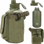 1.9 Litro Garrafa Térmica de Água Aço Inoxidável com Alça Paracord Bolsa de Armazenamento (Verde) por R$ 132,05 à vista no Pix!