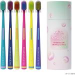 Escova de Dentes Adulto TOYADENT, Cabos Coloridos, 6 Unidades Ultra Macia, Cerdas Finas e Densas, Com Tampa Protetora, Higiene Bucal Diária, Para Família e Presente
