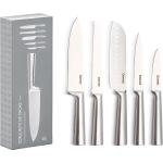 Jogo de Facas Cozinha DOMEZ, 5 peças | de Aço, com Fio que Dura Mais, Design Ergonômico, Inclui Faca Chef, Pão, Churrasco, Resistente à Ferrugem por R$ 99,94 à vista no Pix!