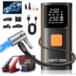 Auxiliar de Partida Veicular 4 em 1 1500A Compressor 150 PSI Power Bank 10.000mAh Lanterna LED