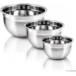 Conjunto 3 Tigelas Inox Premium Bowls Aço Inoxidável 18cm 20cm 22cm, Empilháveis, Resistentes, para Salada Massa Mistura, Durável | Apenas R$ 47,40 com cupom