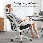 Amazon - EKROTOK Cadeira de Escritório com Almofada de Assento de Látex