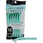 Lâminas de barbear Kai About Face Body Twin Blade giratórias; 12 barbeadores para mulheres; cabeça giratória que abraça curvas com Aloe e tira de vitamina E, lâminas de barbear para mulheres