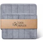 Kit Com 2 Tapetes De Banheiro Macio, 60x40cm, Cores Cinza E Preto - Casa Repleta