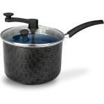 Pipoqueira Antiaderente com Tampa de Vidro Temperado Revestimento com 5 camadas de teflon Safira Black