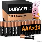 Duracell Pilhas Alcalinas AAA Palito Pack 24 Unidades Dura Mais - Ideal para Controle de Videogame e Brinquedos