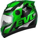 Capacete Fechado Tork Evolution Verde Tam. 60 por R$ 184,00 à vista! Por Pix