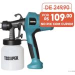 Pistola Elétrica Para Pintura Pulverizador de Tinta com Bico de Metal e Compressor 450w - TSSAPER | de: R$ 249,81Por R$ 109,00 com cupom1