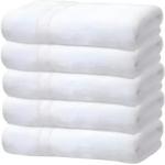 Kit 5 Toalhas Banho Gigante Grossa Hotel Luxo 75x150cm 480g Branco Hotel